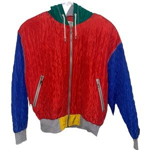 Vintage St. Johns Bay Sport Silk Multicolor Full Zip Hoodie Women’s Jacket SJB.